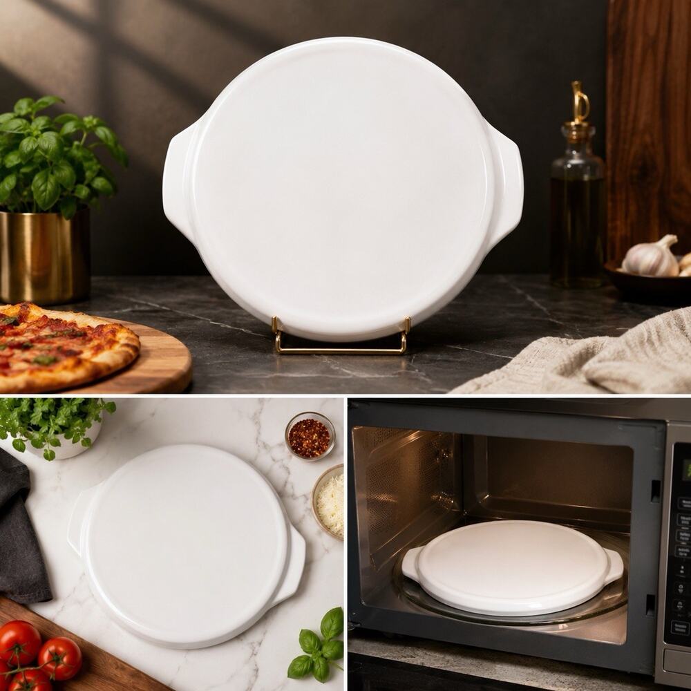 Pizza Crisper For Microwave Corning Ware MW-12 Round White Oven Plate 12”